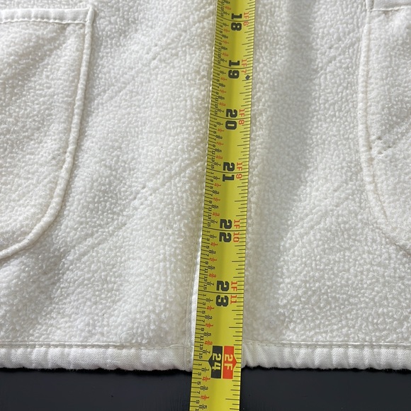Ivory White Fleece Zip Front Lightweight Cardigan Jacket Blazer - Picture 6 of 13